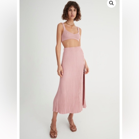 NWT Hansen and & Gretel ANOUK BRA designer ribbed knit crop top bralette pink - Picture 3 of 12